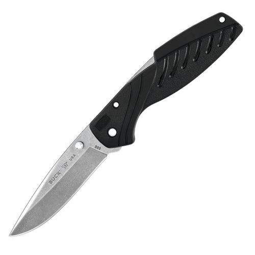 Buck Knives 366 Rival III Folding Knife with Pocket Clip, Black, 3-5/8